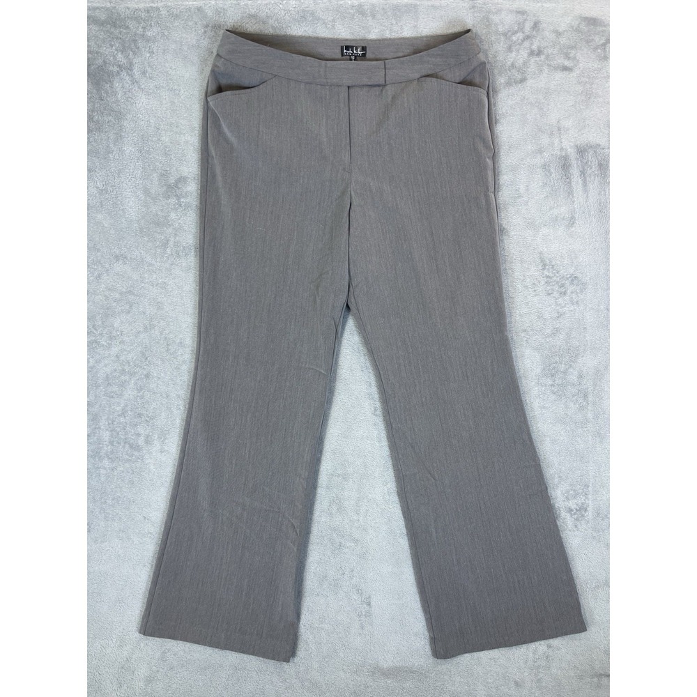 Nicole Miller Dress Pants Womens 12 Gray Bootcut High‎ Rise Flared Business Work